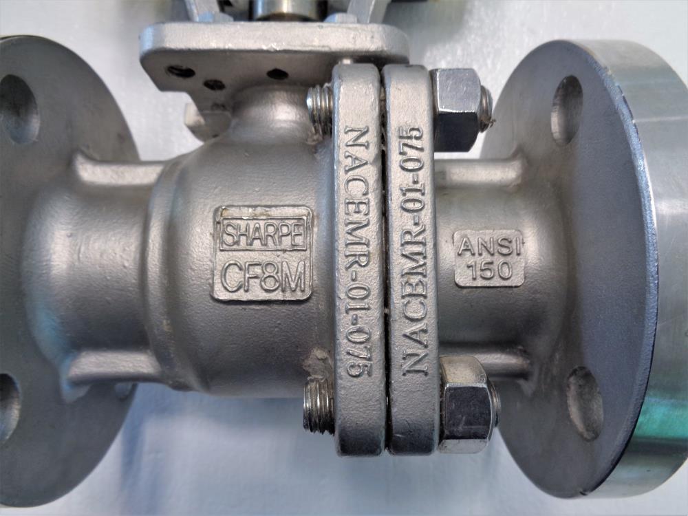 Sharpe 1-1/2" 150# Flanged Ball Valve, Stainless Steel w/ Actuator SPNII063